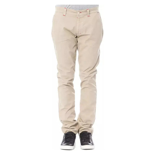 Verri Beige Cotton Men Chino Pant Verri Light Gray