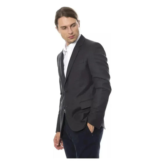 Verri Gray Wool Men Blazer Verri Dark Slate Gray