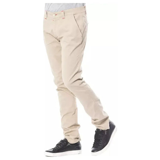 Verri Beige Cotton Men Chino Pant Verri Light Gray