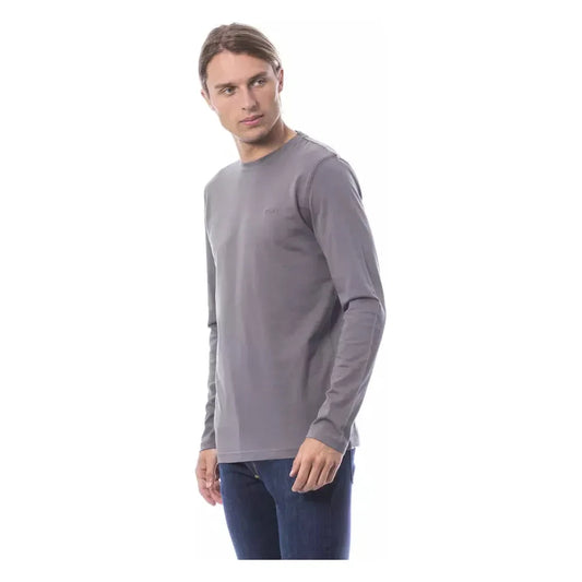 Verri Gray Cotton Men T-Shirt Verri Slate Gray