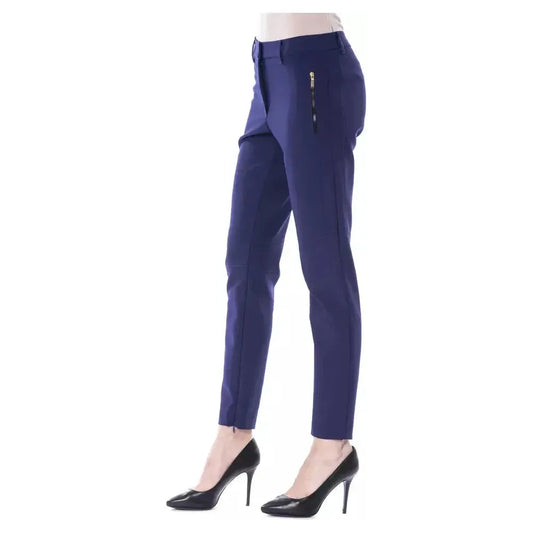 BYBLOS Blue Polyester Women's Slim-Fit Pant BYBLOS Dark Slate Gray