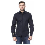 Billionaire Italian Couture Blue Cotton Men Shirt