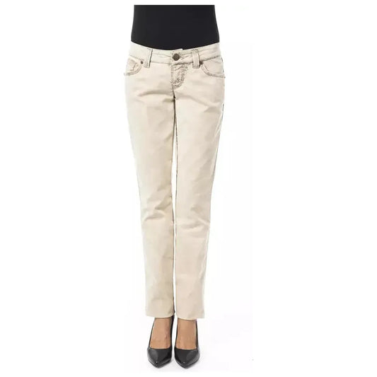 BYBLOS Beige Cotton Women Jeans BYBLOS Light Gray