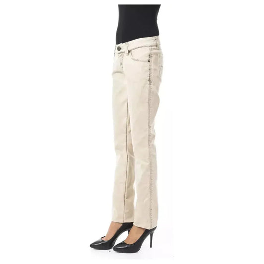 BYBLOS Beige Cotton Women Jeans BYBLOS Light Gray
