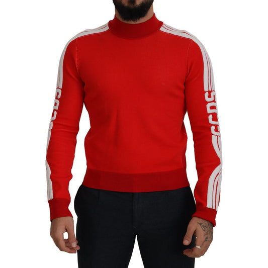 GCDS Elegant Red Pullover Sweater for Men GCDS Firebrick
