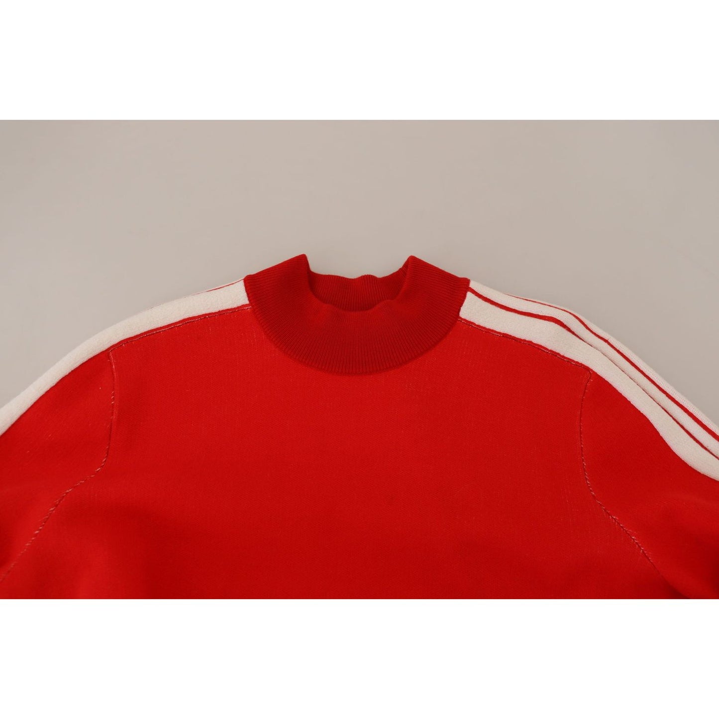 GCDS Red Wool Logo Printed Crew Neck Men Pullover Sweater