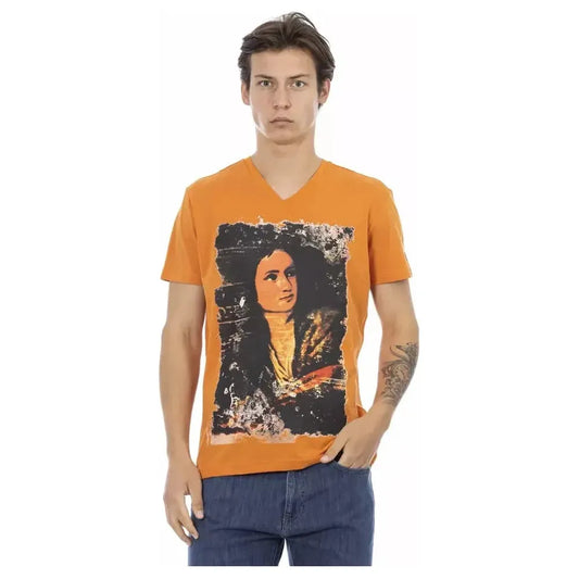 Trussardi Action Orange Cotton Men T-Shirt Trussardi Action Dark Salmon