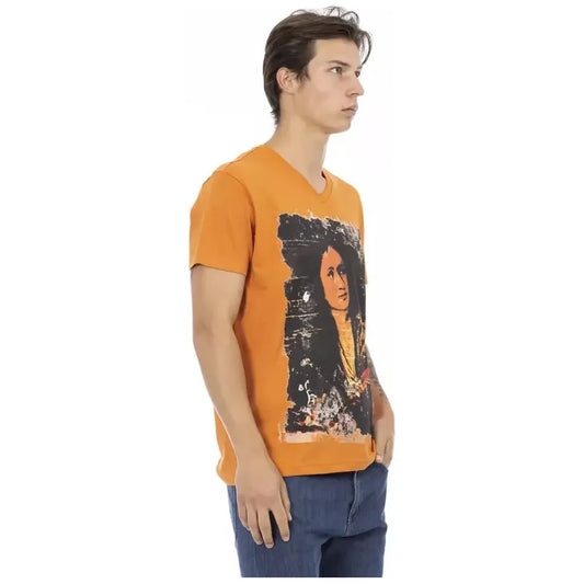 Trussardi Action Orange Cotton Men T-Shirt Trussardi Action Dark Salmon