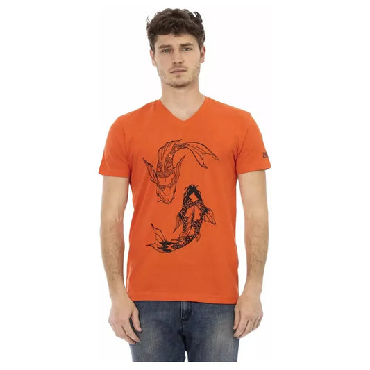 Trussardi Action Red Cotton Men T-Shirt Trussardi Action Chocolate