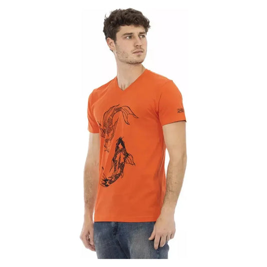 Trussardi Action Red Cotton Men T-Shirt Trussardi Action Chocolate