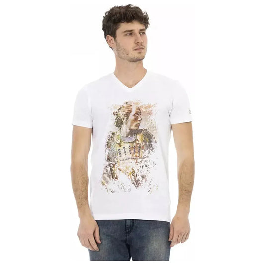 Trussardi Action White Cotton Men T-Shirt Trussardi Action Light Gray