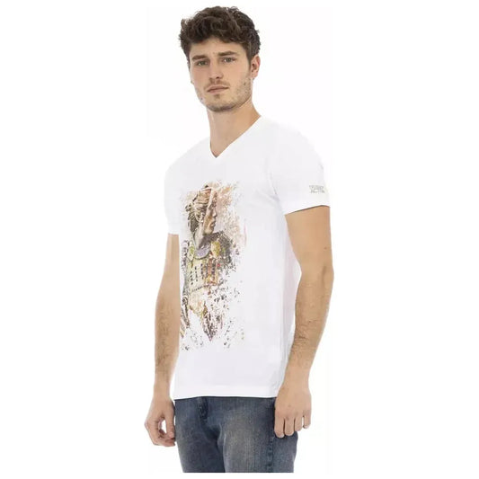 Trussardi Action White Cotton Men T-Shirt Trussardi Action Misty Rose