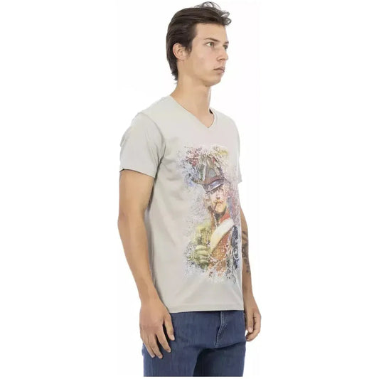 Trussardi Action Gray Cotton Men T-Shirt Trussardi Action Gray