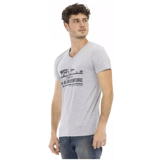 Trussardi Action Gray Cotton Men T-Shirt Trussardi Action Gray