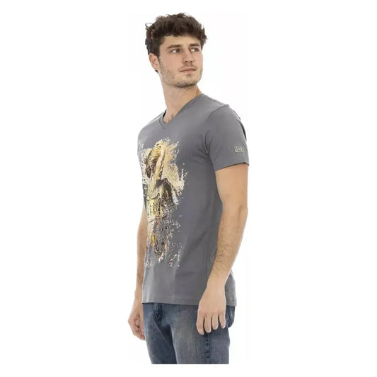 Trussardi Action Gray Cotton Men T-Shirt Trussardi Action Dim Gray