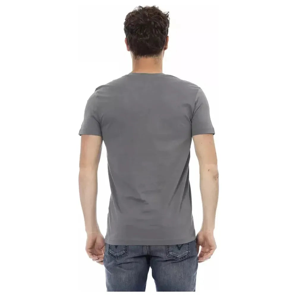 Trussardi Action Gray Cotton Men T-Shirt