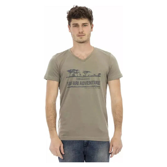 Trussardi Action Brown Cotton Men T-Shirt Trussardi Action Rosy Brown