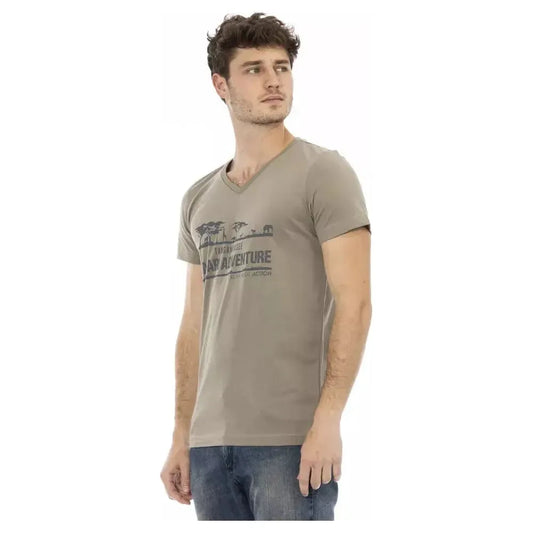 Trussardi Action Brown Cotton Men T-Shirt Trussardi Action Rosy Brown
