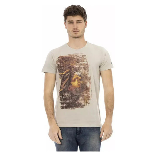 Trussardi Action "Beige Cotton Men T-Shirt" Trussardi Action Tan