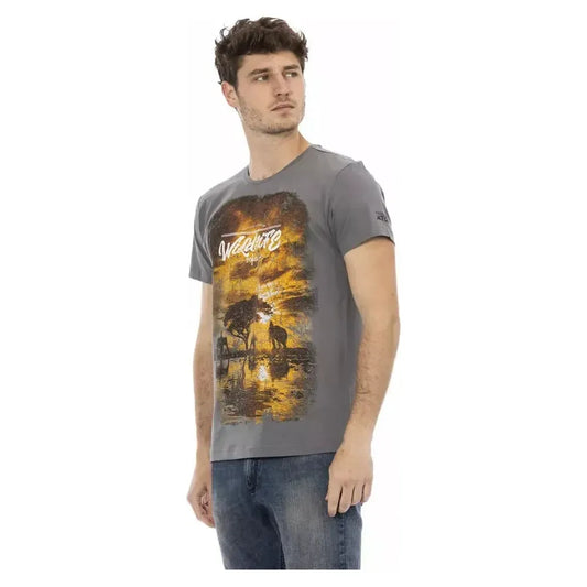 Trussardi Action Gray Cotton Men T-Shirt Trussardi Action Dim Gray