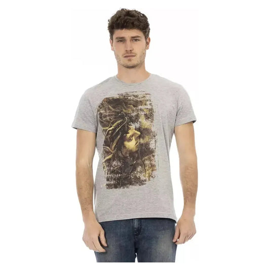 Trussardi Action Gray Cotton Men T-Shirt Trussardi Action Rosy Brown
