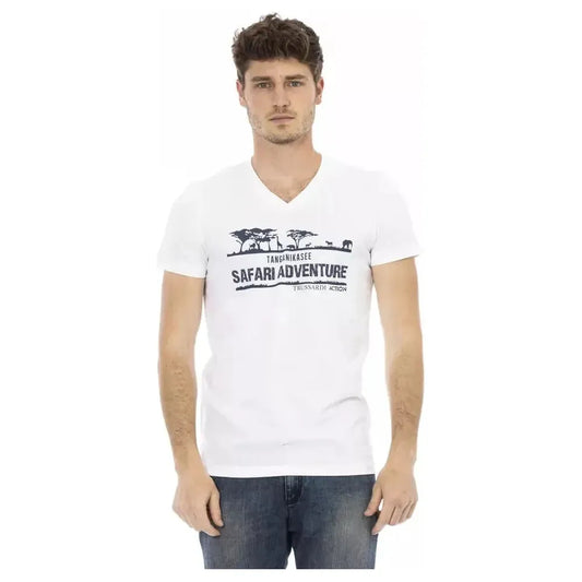 Trussardi Action White Cotton Men T-Shirt Trussardi Action Light Gray