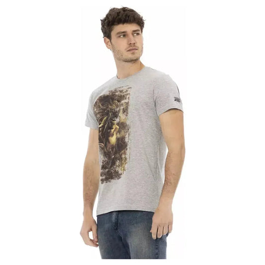 Trussardi Action Gray Cotton Men T-Shirt Trussardi Action Dark Gray