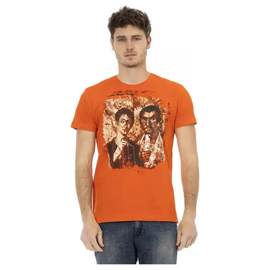 Trussardi Action Orange Cotton Men's T-Shirt Trussardi Action Chocolate