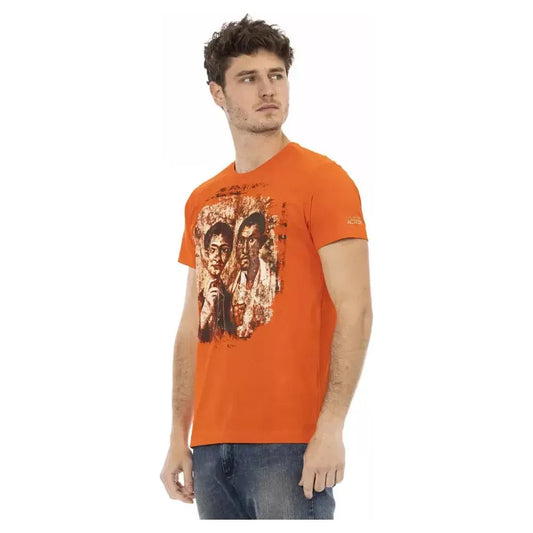 Trussardi Action Orange Cotton Men's T-Shirt Trussardi Action Chocolate