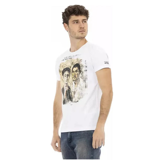 Trussardi Action White Cotton Men T-Shirt Trussardi Action Light Gray