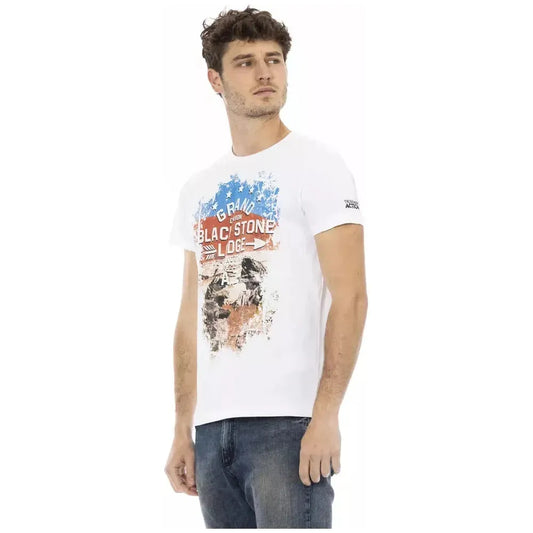 Trussardi Action White Cotton Men T-Shirt Trussardi Action Light Gray