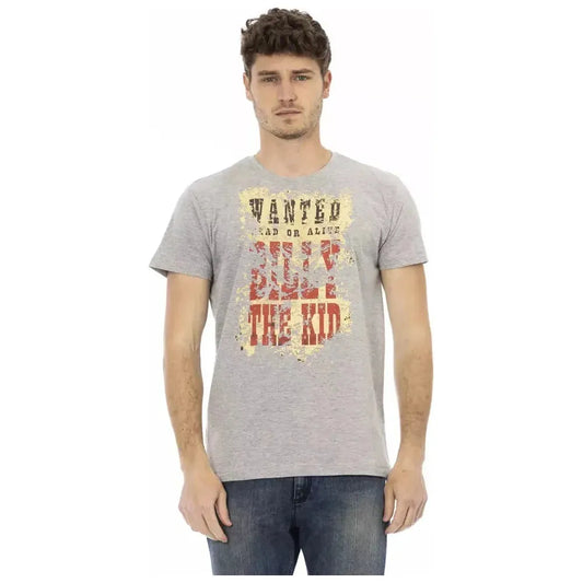 Trussardi Action Gray Cotton Men T-Shirt Trussardi Action Gray