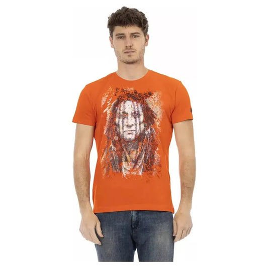 Trussardi Action Orange Cotton Men T-Shirt Trussardi Action Chocolate