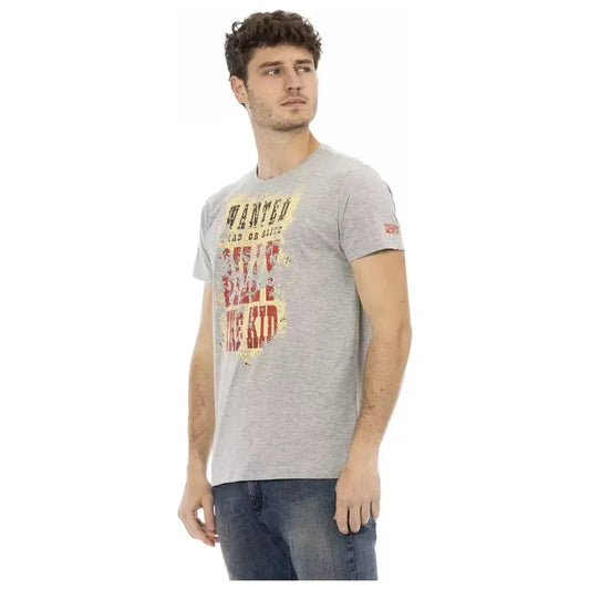 Trussardi Action Gray Cotton Men T-Shirt Trussardi Action Gray