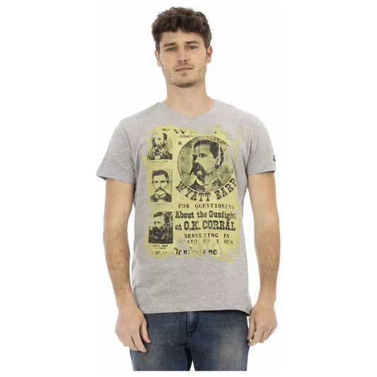 Trussardi Action Gray Cotton Men T-Shirt Trussardi Action Tan