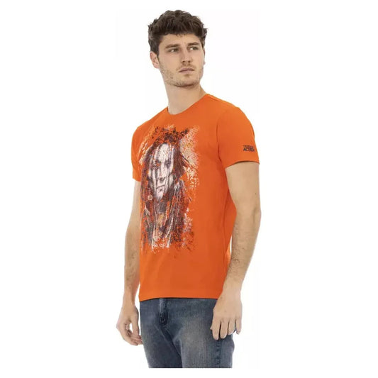 Trussardi Action Orange Cotton Men T-Shirt Trussardi Action Chocolate