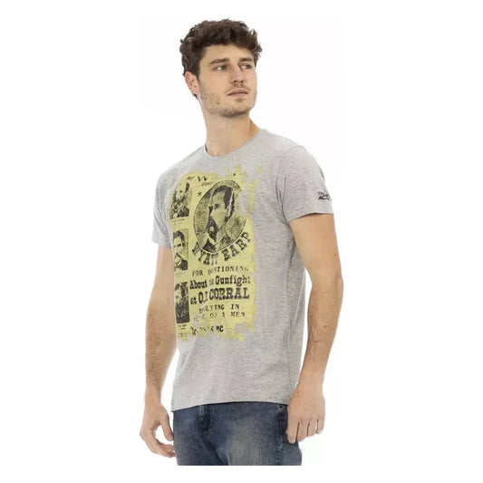Trussardi Action Gray Cotton Men T-Shirt Trussardi Action Dark Gray