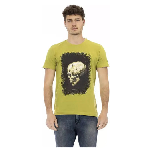 Trussardi Action Green Cotton Men T-Shirt Trussardi Action Dark Khaki