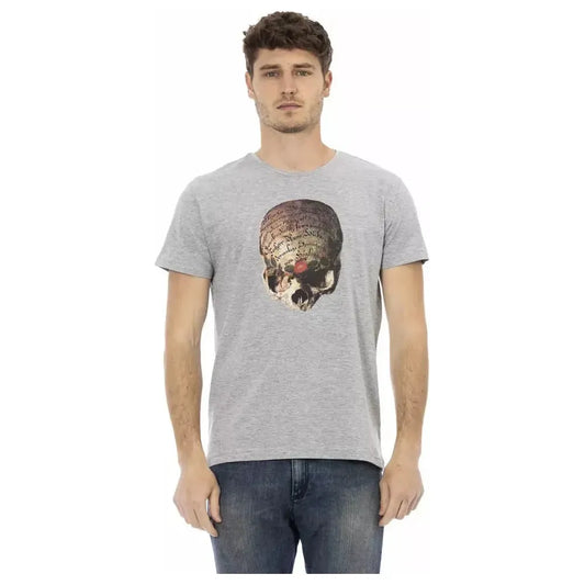 Trussardi Action Gray Cotton Men T-Shirt Trussardi Action Gray
