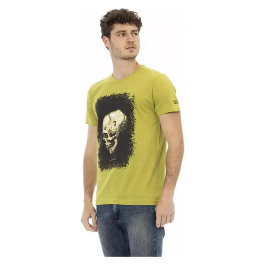 Trussardi Action Green Cotton Men T-Shirt Trussardi Action Dark Khaki