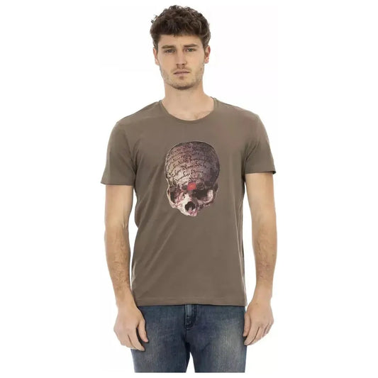 Trussardi Action Brown Cotton Men T-Shirt Trussardi Action Dim Gray