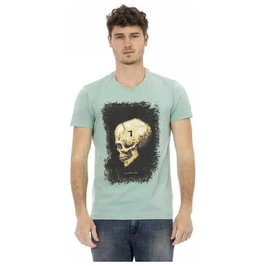 Trussardi Action Green Cotton Men T-Shirt Trussardi Action Gray