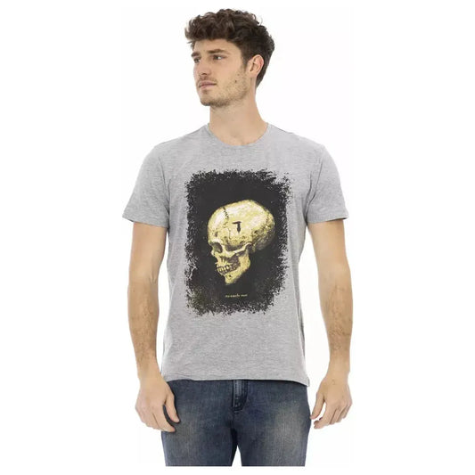 Trussardi Action Gray Cotton Men T-Shirt Trussardi Action Gray