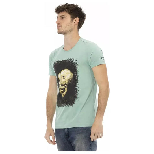 Trussardi Action Green Cotton Men T-Shirt Trussardi Action Gray