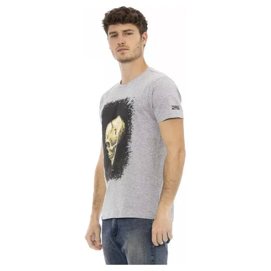 Trussardi Action Gray Cotton Men T-Shirt Trussardi Action Gray