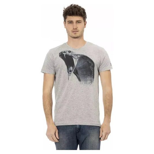 Trussardi Action Gray Cotton Men T-Shirt Trussardi Action Gray