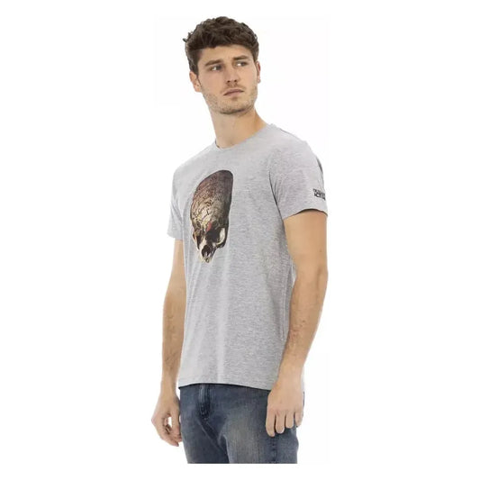 Trussardi Action Gray Cotton Men T-Shirt Trussardi Action Gray
