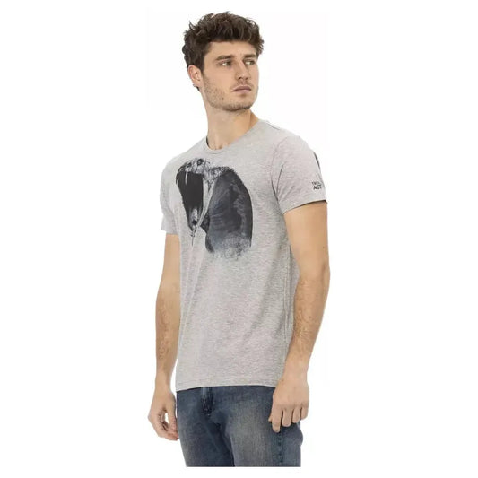 Trussardi Action Gray Cotton Men T-Shirt Trussardi Action Gray