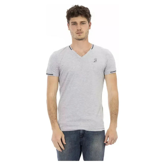 Trussardi Action Gray Cotton Men T-Shirt Trussardi Action Gray