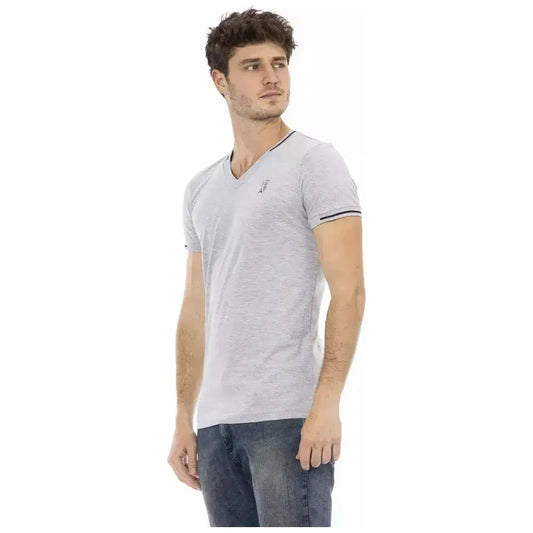 Trussardi Action Gray Cotton Men T-Shirt Trussardi Action Gray